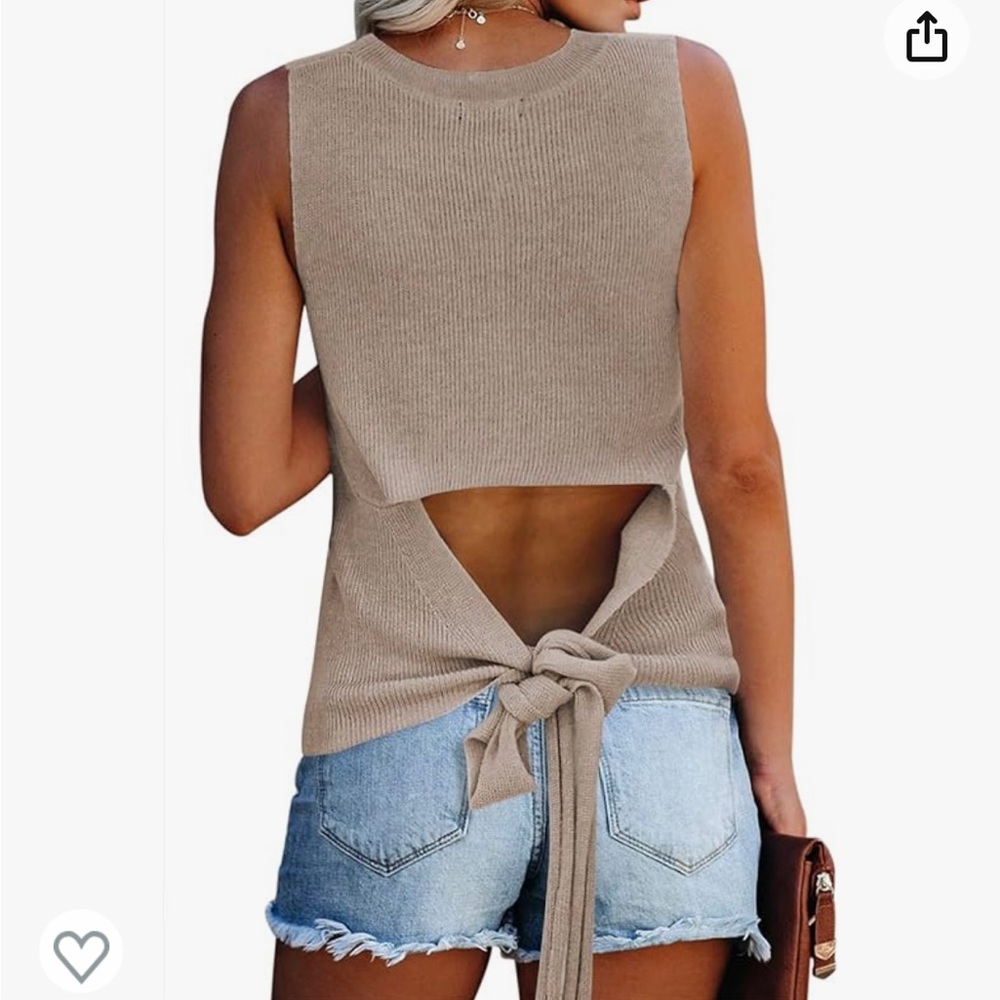 Women's Knit Tank Top w/ Loose Tie Back